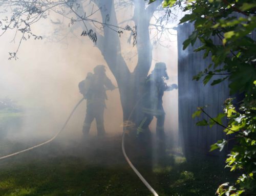 Feuer zerstört Gartenschuppen – Feuerwehr verhindert Ausbreitung